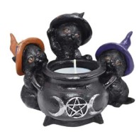 Witchy Cats Tealight Holder for Magical Spaces