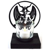 Portavela de Té Baphomet de 6\" para Decoración Mística