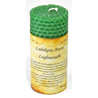 Lughnasadh Green Beeswax Altar Candle