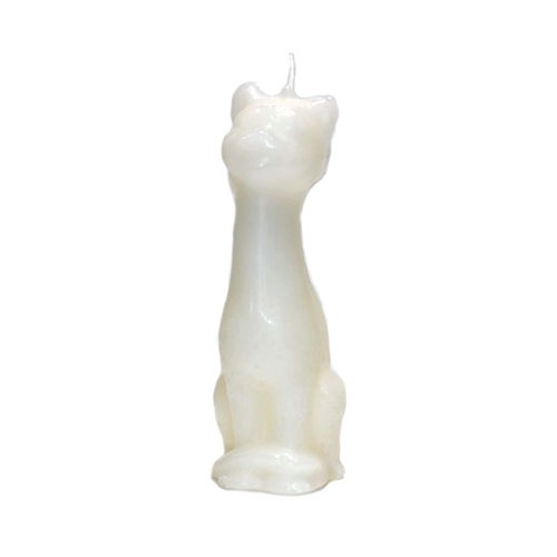 White Cat Candle for Good Luck