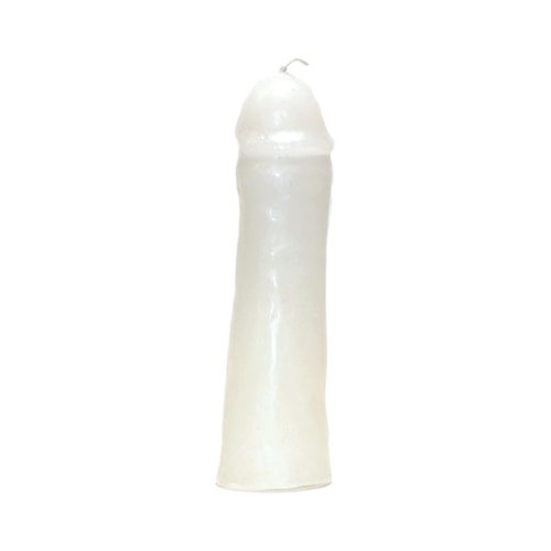 6 1/2" White Male Gender Candle for Attraction