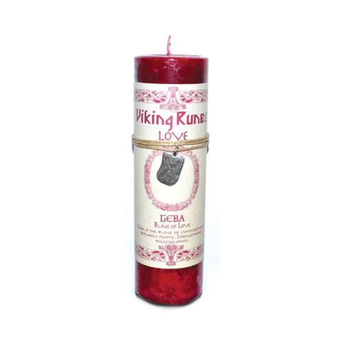 Love Pillar Candle with Geba Rune