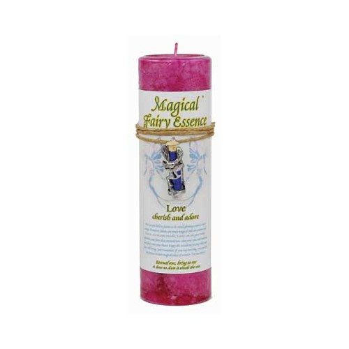 Love Pillar Candle with Fairy Dust Necklace