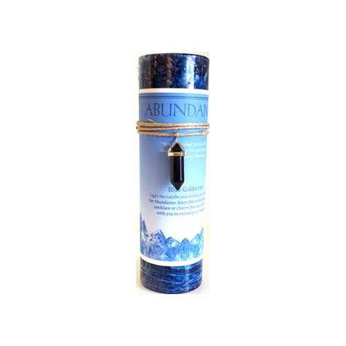 Abundance Candle with Blue Goldstone Charm