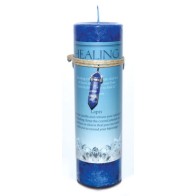 Healing Pillar Candle with Lapis Pendant