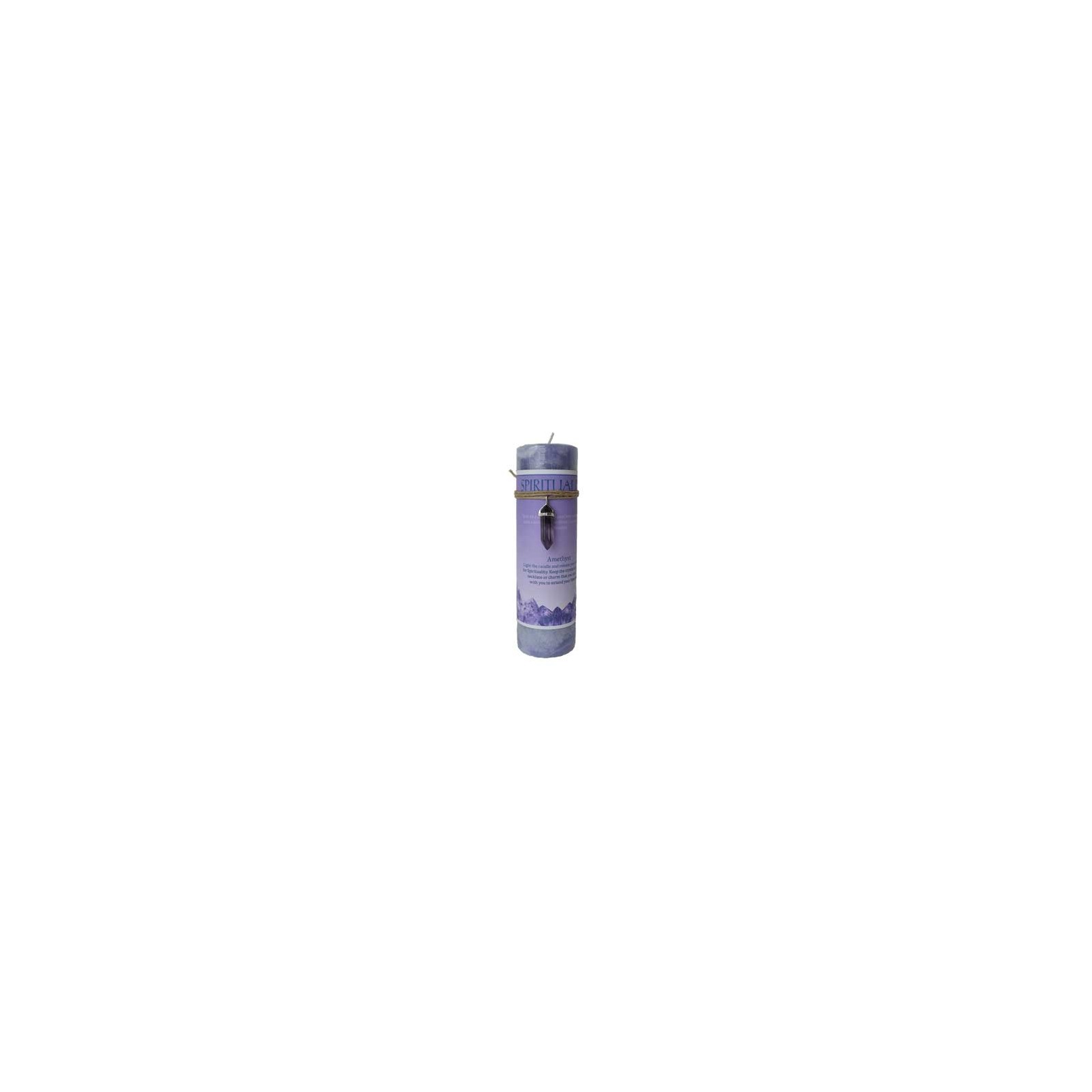 Spirituality Pillar Candle with Amethyst Pendant