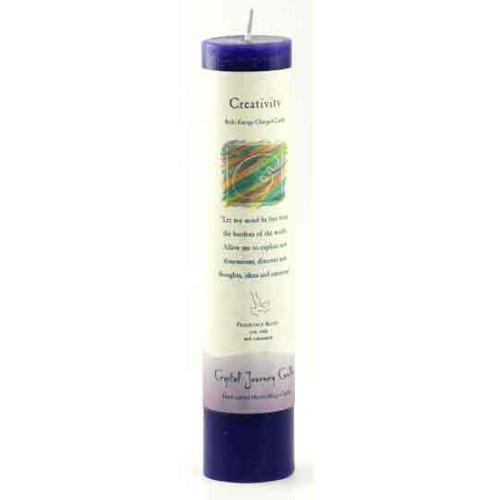 Handmade Creativity Reiki Charged Pillar Candle 7"