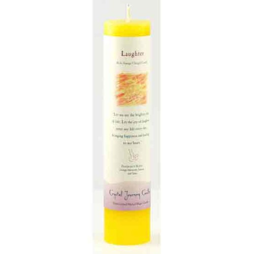 Laughter Reiki Charged Pillar Candle for Healing