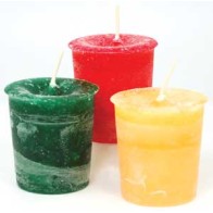 Dark Green Peace Herbal Votive Candle