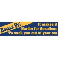 Buckle Up Alien Safety Bumper Sticker