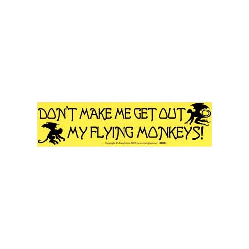 Flying Monkeys Bumper Sticker Funny Car Decor