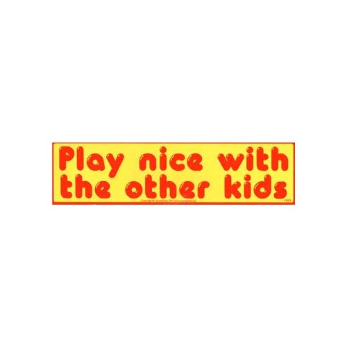 Play Nice with the Other Kids Bumper Sticker