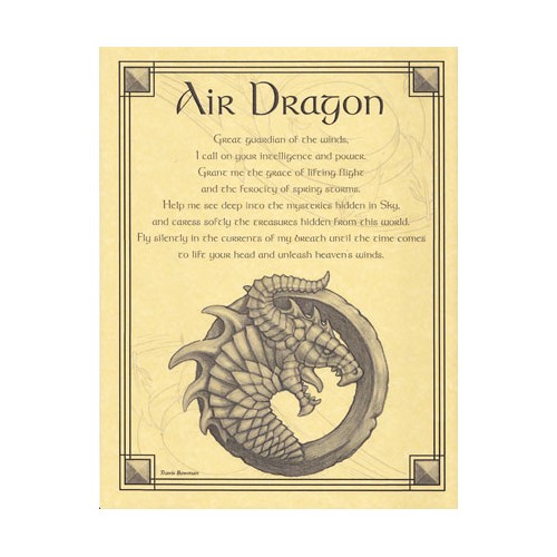 Air Dragon Prayer Poster - Spiritual Art