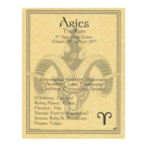 Aries Zodiac Poster for Astrology Lovers