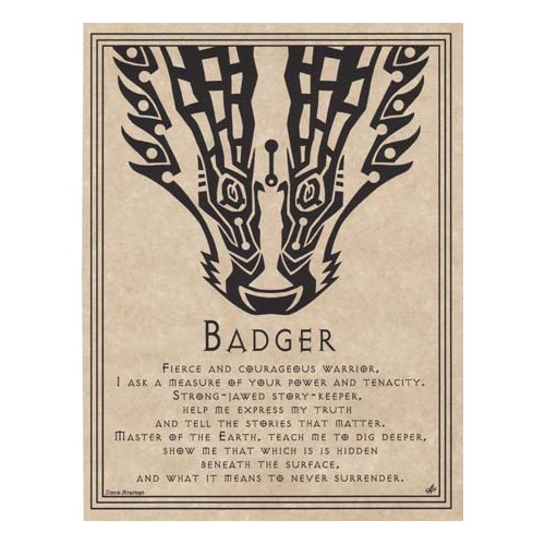 Badger Prayer Poster for Spiritual Reflection