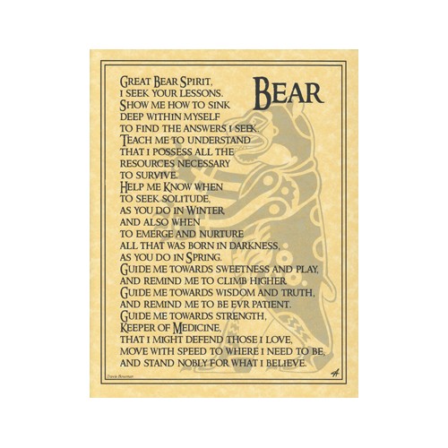 Bear Prayer Poster for Strength and Wisdom