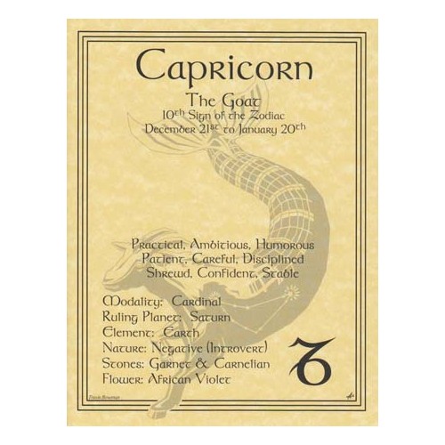 Capricorn Zodiac Poster for Astrology Lovers