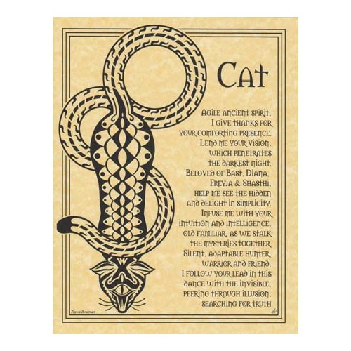 Cat Spirit Prayer Poster Parchment