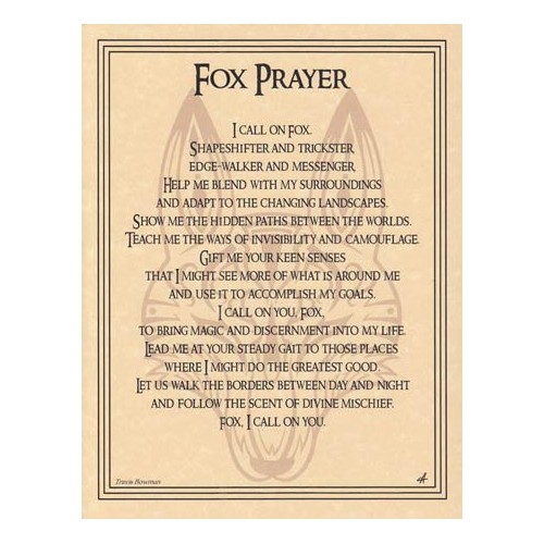 Fox Prayer Poster for Spiritual Guidance