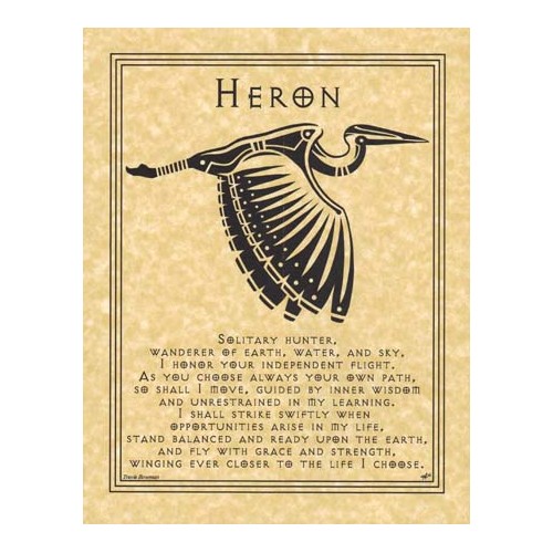 Heron Prayer Poster for Spiritual Inspiration