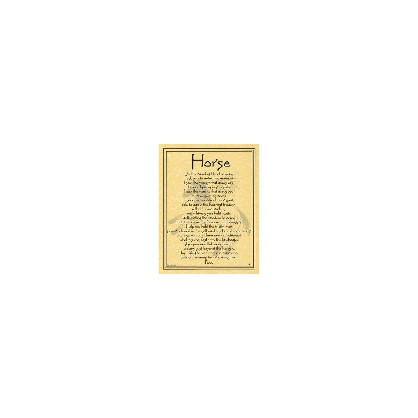 Horse Prayer Poster for Inspiration and Strength