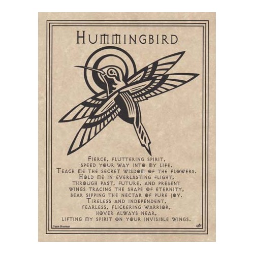 Hummingbird Prayer Poster for Spiritual Growth