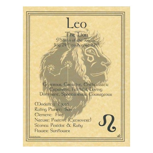 Leo Zodiac Sign Poster for Astrology