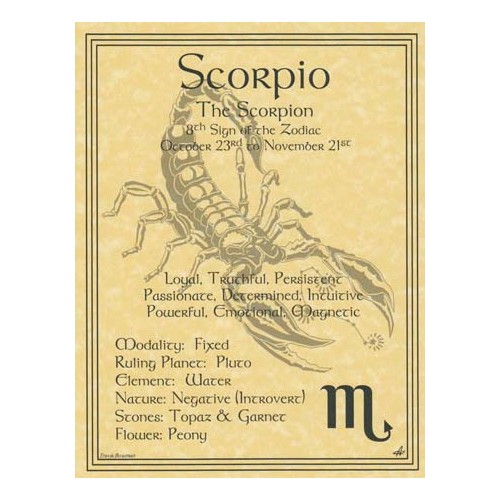 Scorpio Zodiac Exploration Reference Poster