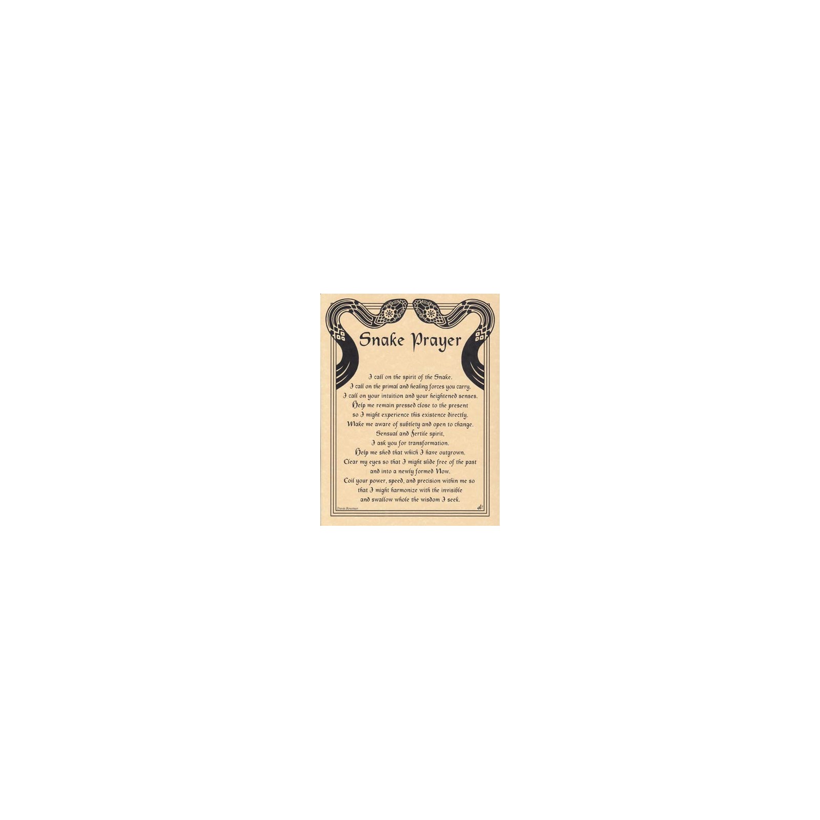 Snake Prayer Poster for Spiritual Guidance