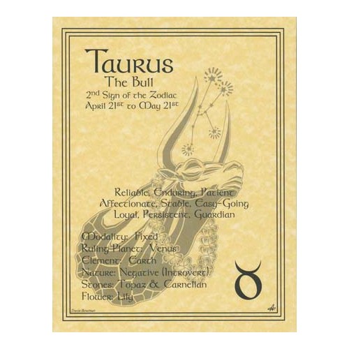 Taurus Zodiac Poster 8.5x11