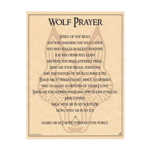 Wolf Prayer Poster for Guidance and Protection