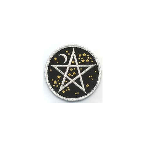 Starry Pentagram Iron-On Patch - 3"