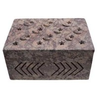 Caja de Piedra Saponaria con Estrella y Luna para Almacenamiento