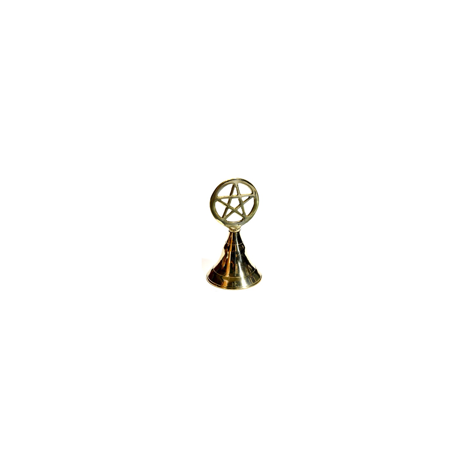 4" Pentagram Brass Bell - Altar Accessory