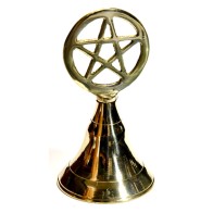 4" Pentagram Brass Bell - Altar Accessory