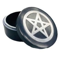 4" Soapstone Box with Pentagram Inlay