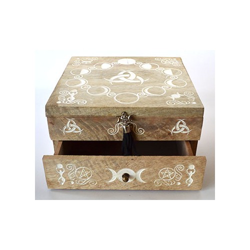 Moon Phases Decorative Wooden Box