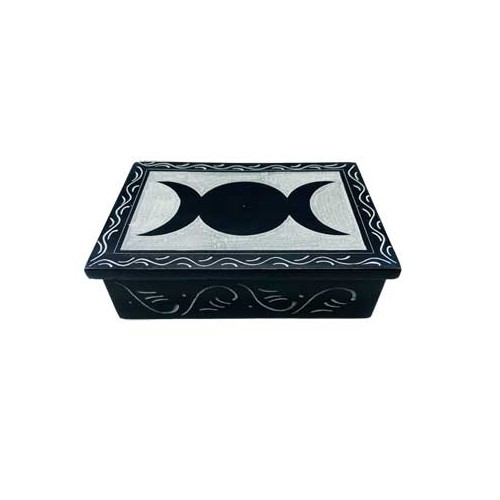 Caja de Piedra Jabón Triple Luna 4\" x 6\"