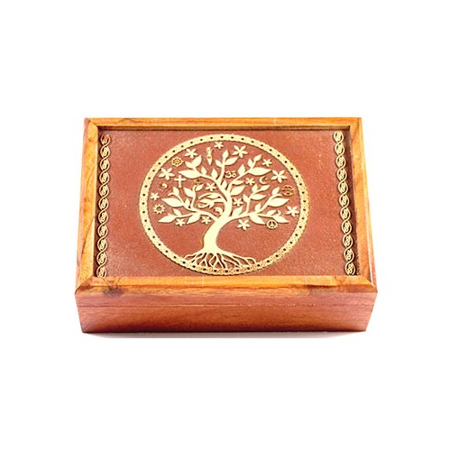 Acacia Wood Tree of Life Box 5x7 Inches