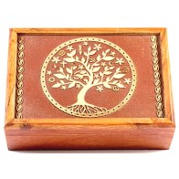 Caja de Madera de Acacia Árbol de la Vida 5x7 Pulgadas