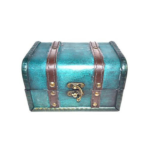 Antique Green Wood Box for Treasures