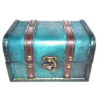 Antique Green Wood Box for Treasures