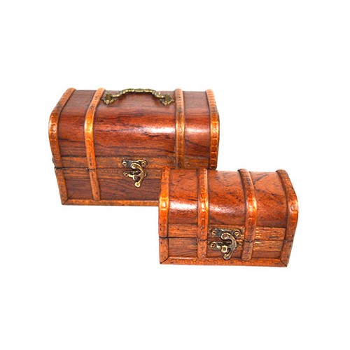 Set of 2 Antique Wooden Boxes - Vintage Charm