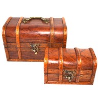 Set of 2 Antique Wooden Boxes - Vintage Charm