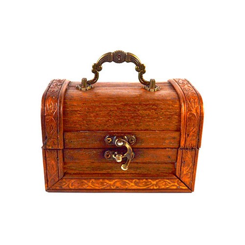 Antique Wood Box 4 x 5.5 x 3.75 Inch