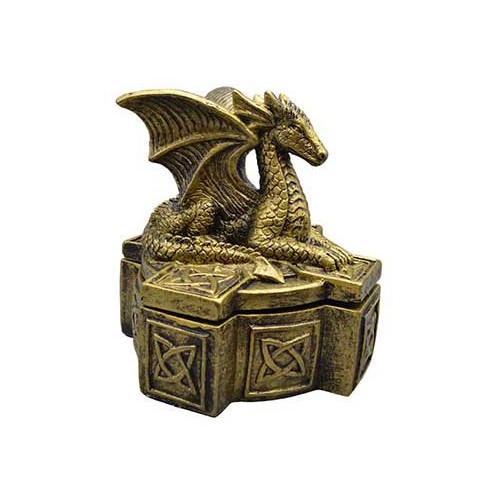 5 Inch Celtic Dragon Box for Storage