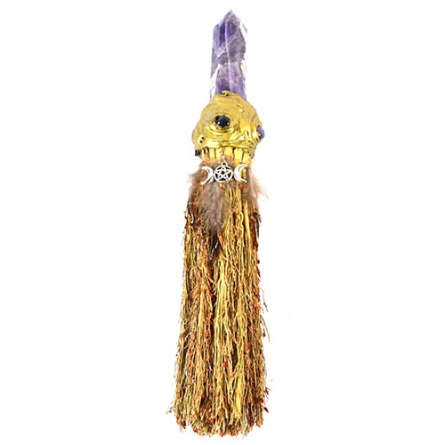 10" Triple Moon Crystal Broom