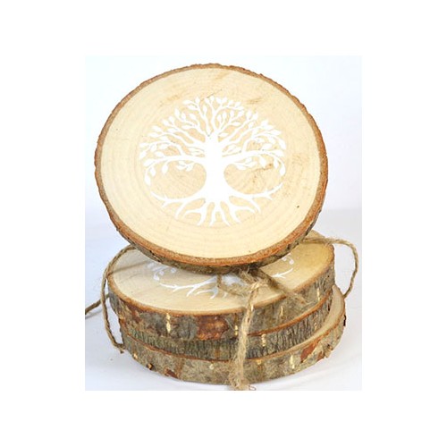 Tree of Life Wooden Coasters Set of 4