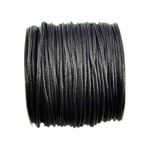 2mm Black Waxed Cotton Cord - 100 Meters