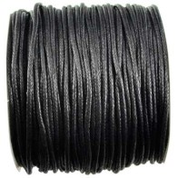 2mm Black Waxed Cotton Cord - 100 Meters